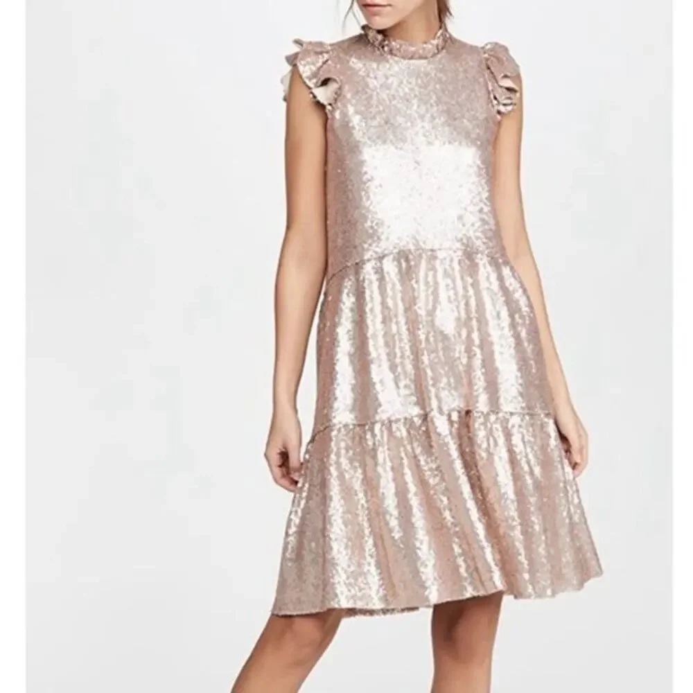 NWT Sea New York Selina Sequin Dress Rose Gold Size 0